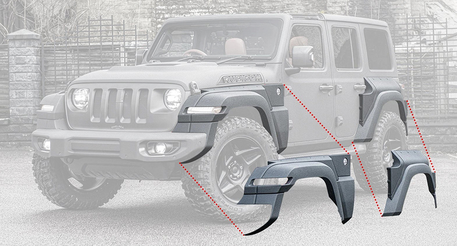 Обвес Kahn Black Hawk для Jeep Wrangler JL 2022 2021 2020 2019 2018 купить